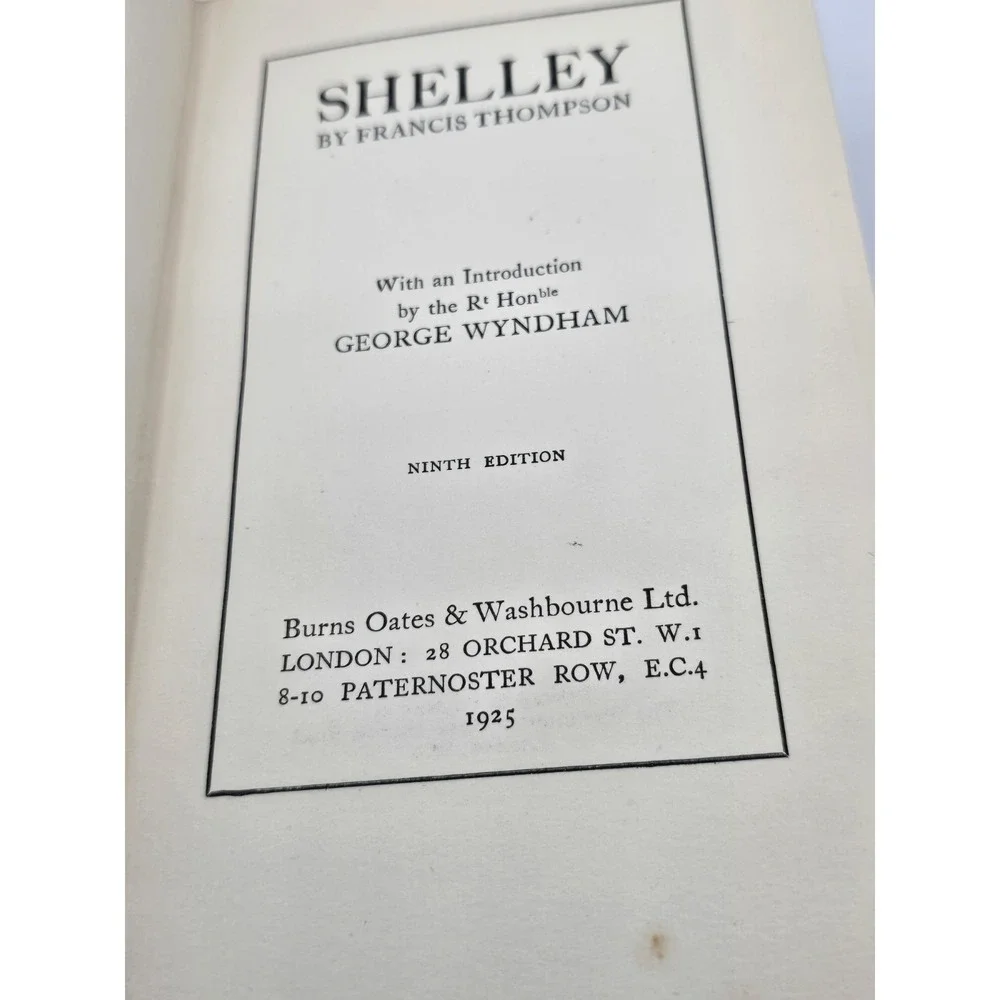 2 Lot - Author:‎ Francis Thompson - Books - Shelley & The Hound Of Heaven